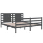 Bedframe Massief Grenenhout Grijs 150X200 Cm 5Ft King Size