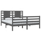 Bedframe Massief Grenenhout Grijs 160X200 Cm