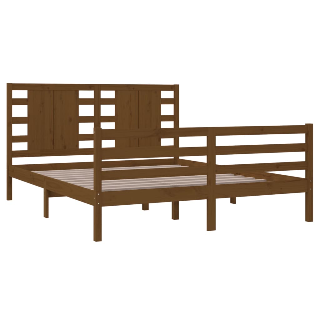 Bedframe Massief Grenenhout Honingbruin 160X200 Cm
