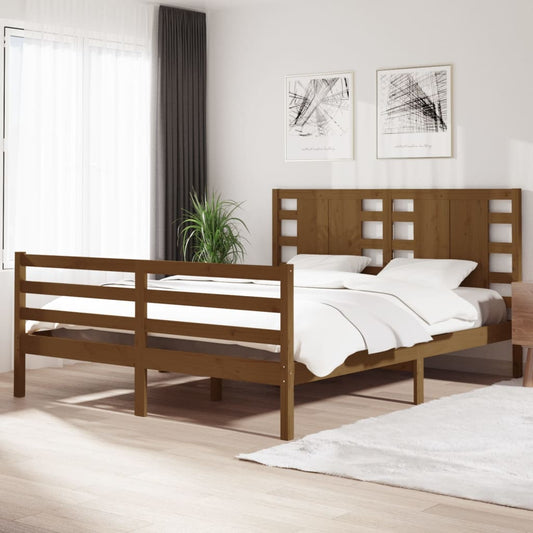 Bedframe Massief Grenenhout Honingbruin 160X200 Cm