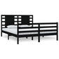 Bedframe Massief Grenenhout Zwart 160X200 Cm