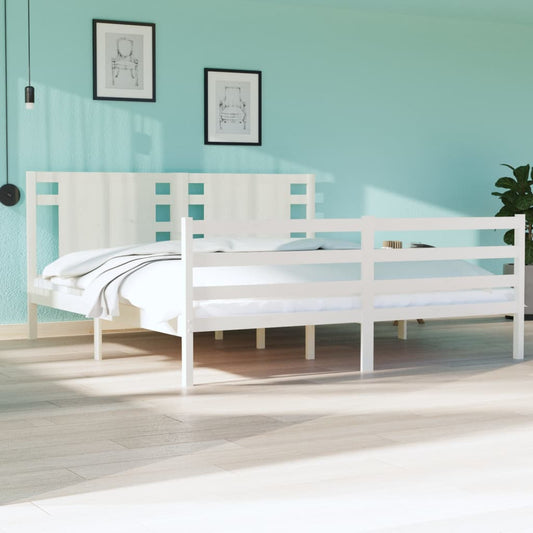 Bedframe Massief Grenenhout Wit 180X200 Cm 6Ft Super King