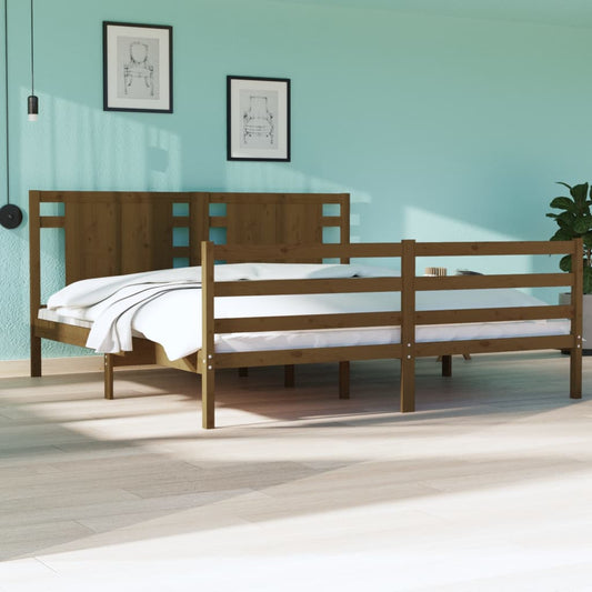 Bedframe Grenenhout Honingbruin 180X200 Cm 6Ft Super King