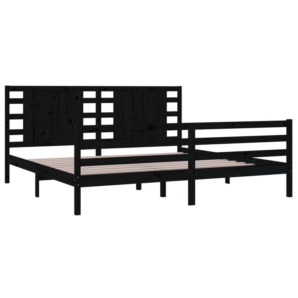 Bedframe Massief Grenenhout Zwart 180X200 Cm 6Ft Super King