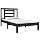 Bedframe Massief Hout Zwart 75X190 Cm 2Ft6 Small Single