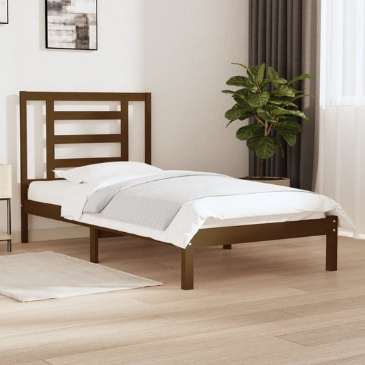Bedframe Massief Grenenhout Honingbruin 90X190 Cm 3Ft Single