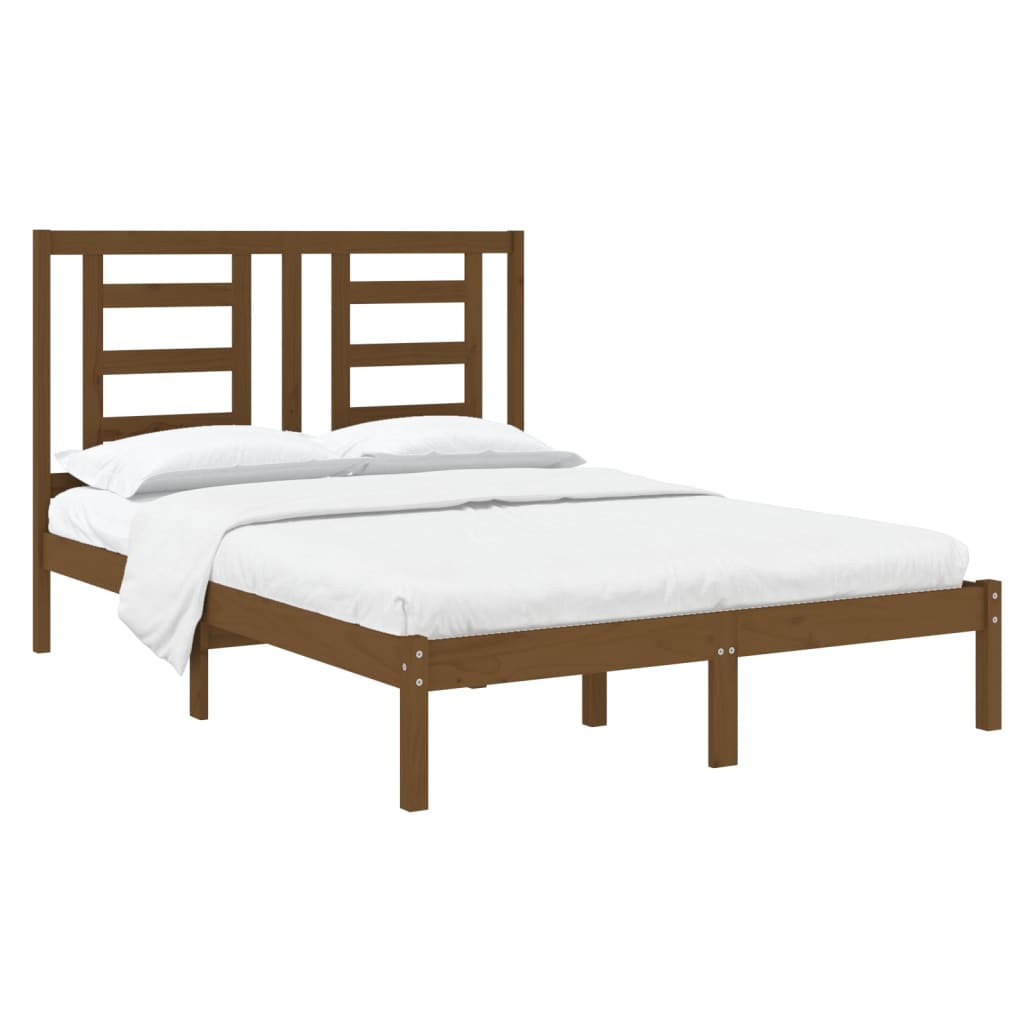 Bedframe Massief Hout Honingbruin 120X190 Cm 4Ft Small Double