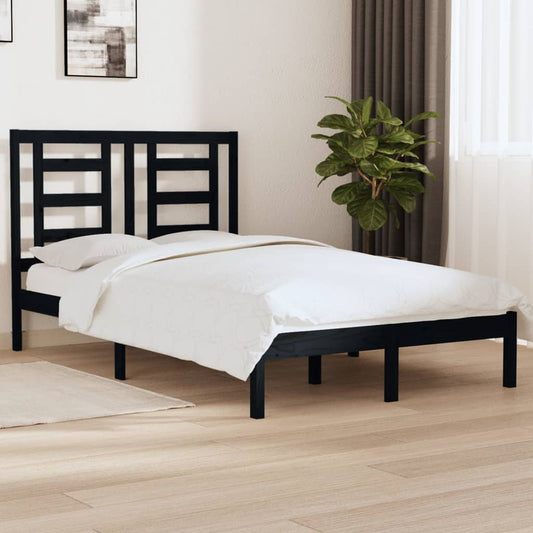 Bedframe Massief Grenenhout Zwart 120X200 Cm