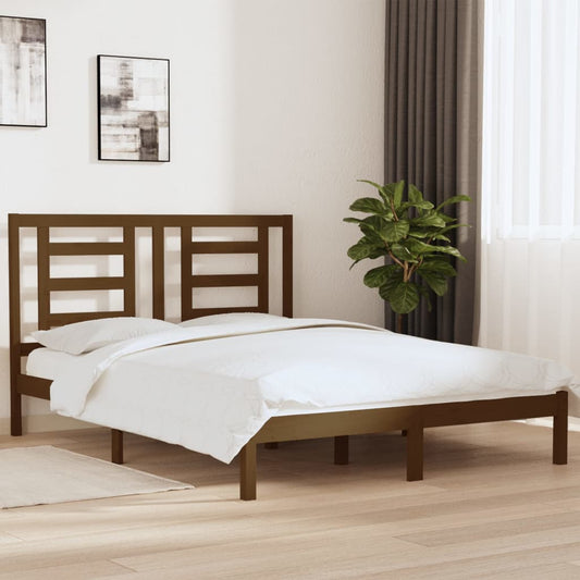 Bedframe Massief Grenenhout Honingbruin 160X200 Cm