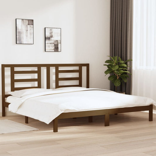Bedframe Massief Grenenhout Honingbruin 200X200 Cm