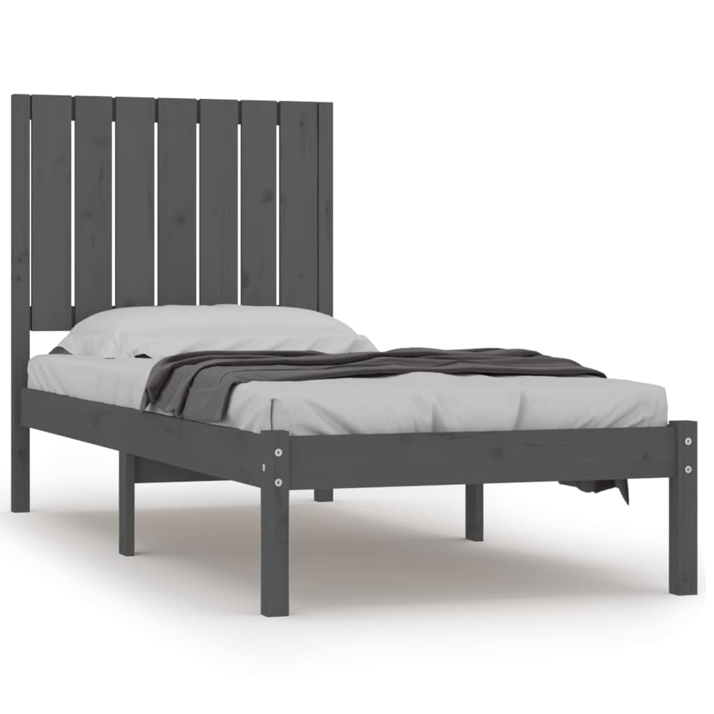 Bedframe Massief Hout Grijs 75X190 Cm 2Ft6 Small Single