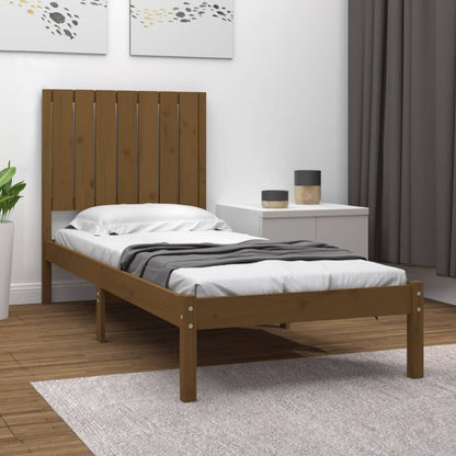 Bedframe Massief Hout Honingbruin 75X190 Cm 2Ft6 Small Single
