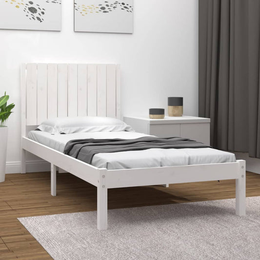 Bedframe Massief Grenenhout Wit 90X190 Cm 3Ft Single