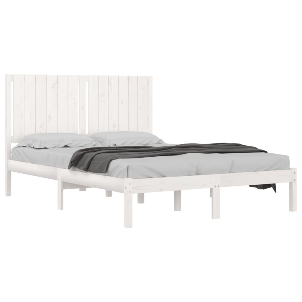 Bedframe Massief Grenenhout Wit 135X190 Cm 4Ft6 Double