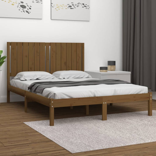 Bedframe Massief Grenenhout Honingbruin 135X190 Cm 4Ft6 Double