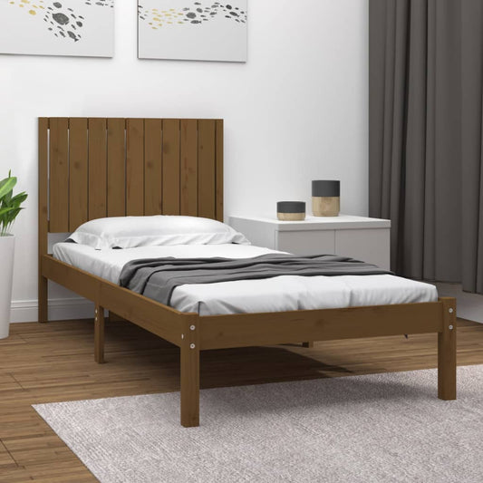 Bedframe Massief Grenenhout Honingbruin 90X200 Cm