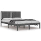 Bedframe Massief Hout Grijs 150X200 Cm 5Ft King Size