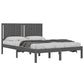Bedframe Massief Hout Grijs 150X200 Cm 5Ft King Size