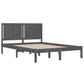 Bedframe Massief Hout Grijs 150X200 Cm 5Ft King Size