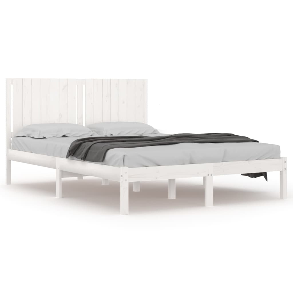 Bedframe Massief Grenenhout Wit 160X200 Cm