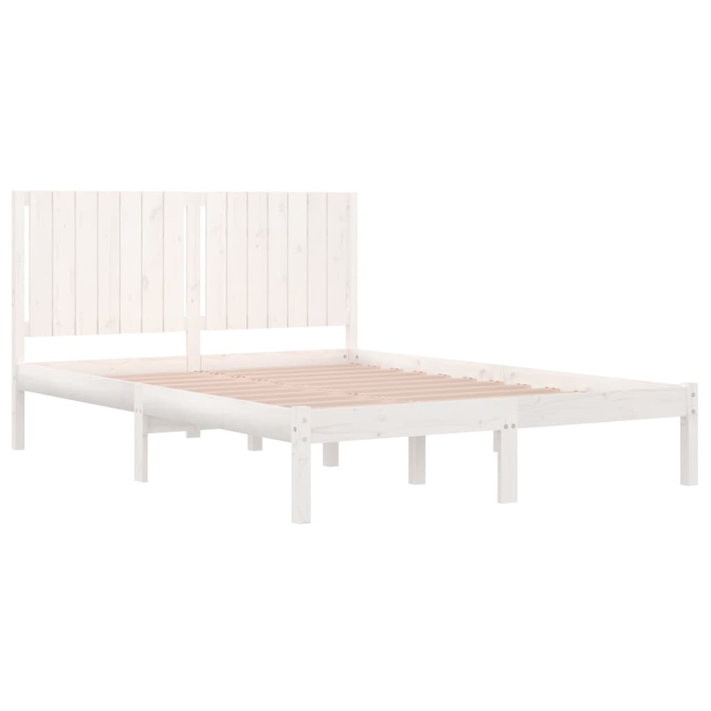 Bedframe Massief Grenenhout Wit 160X200 Cm