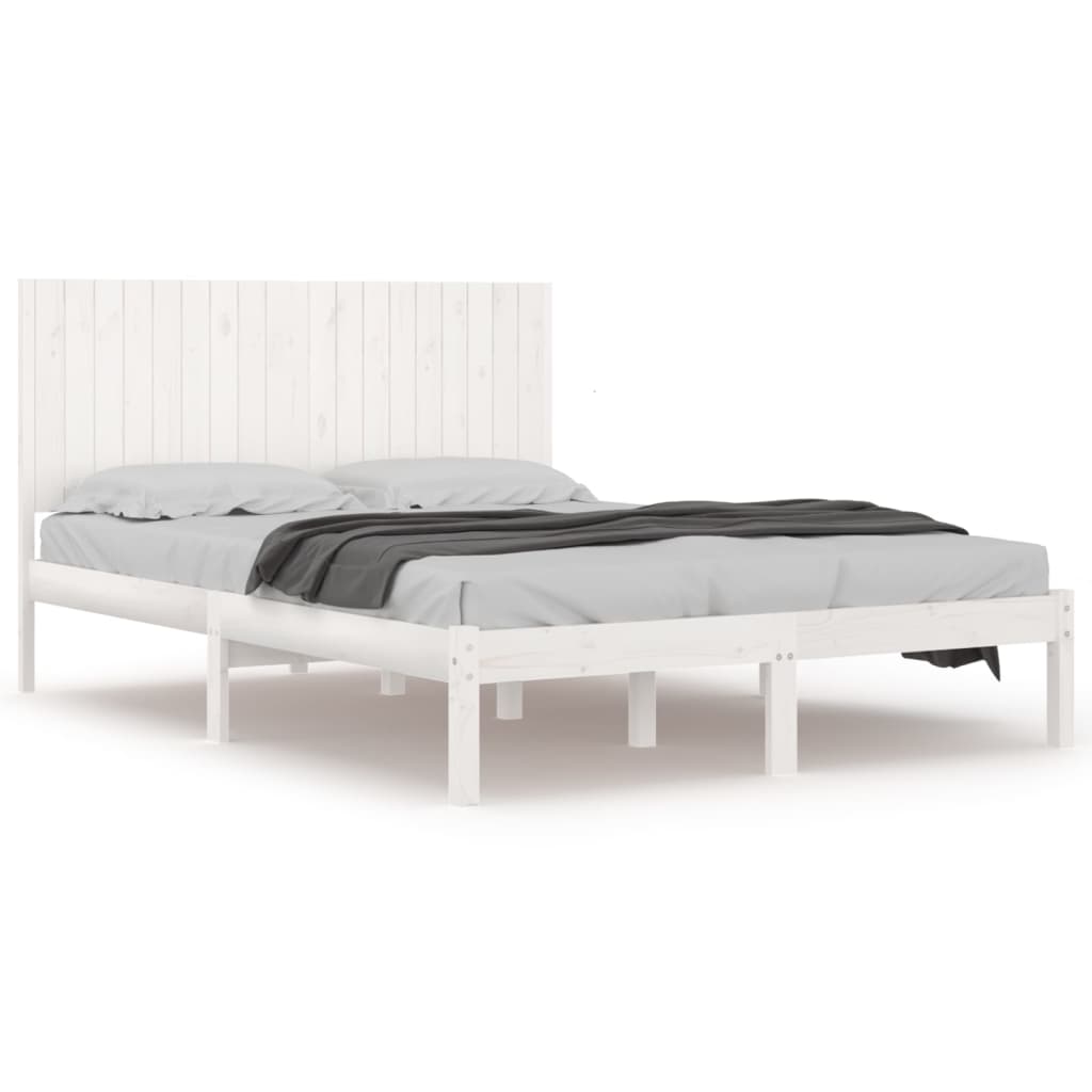 Bedframe Massief Hout Wit 180X200 Cm 6Ft Super King