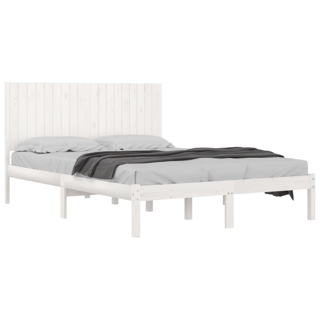 Bedframe Massief Hout Wit 180X200 Cm 6Ft Super King