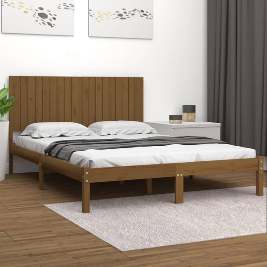 Bedframe Massief Hout Honingbruin 180X200 Cm 6Ft Super King