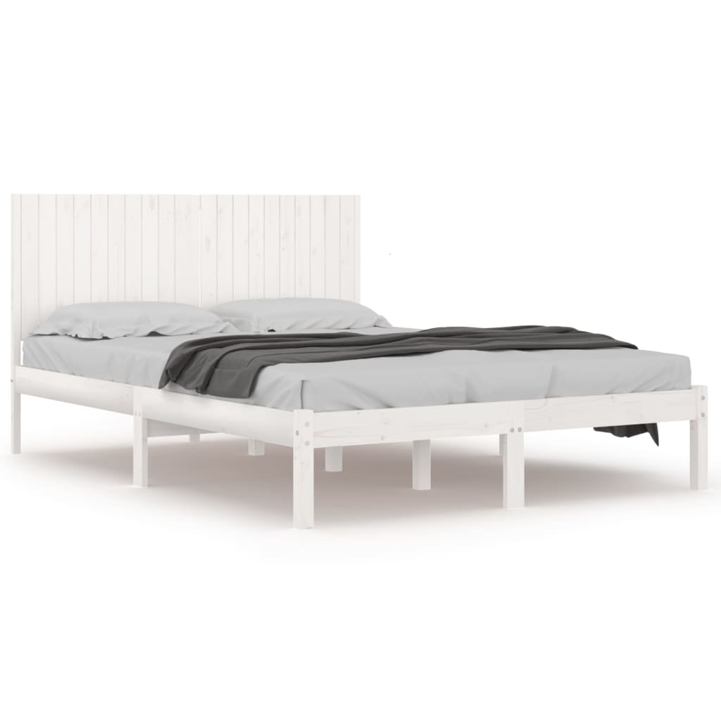 Bedframe Massief Grenenhout Wit 200X200 Cm