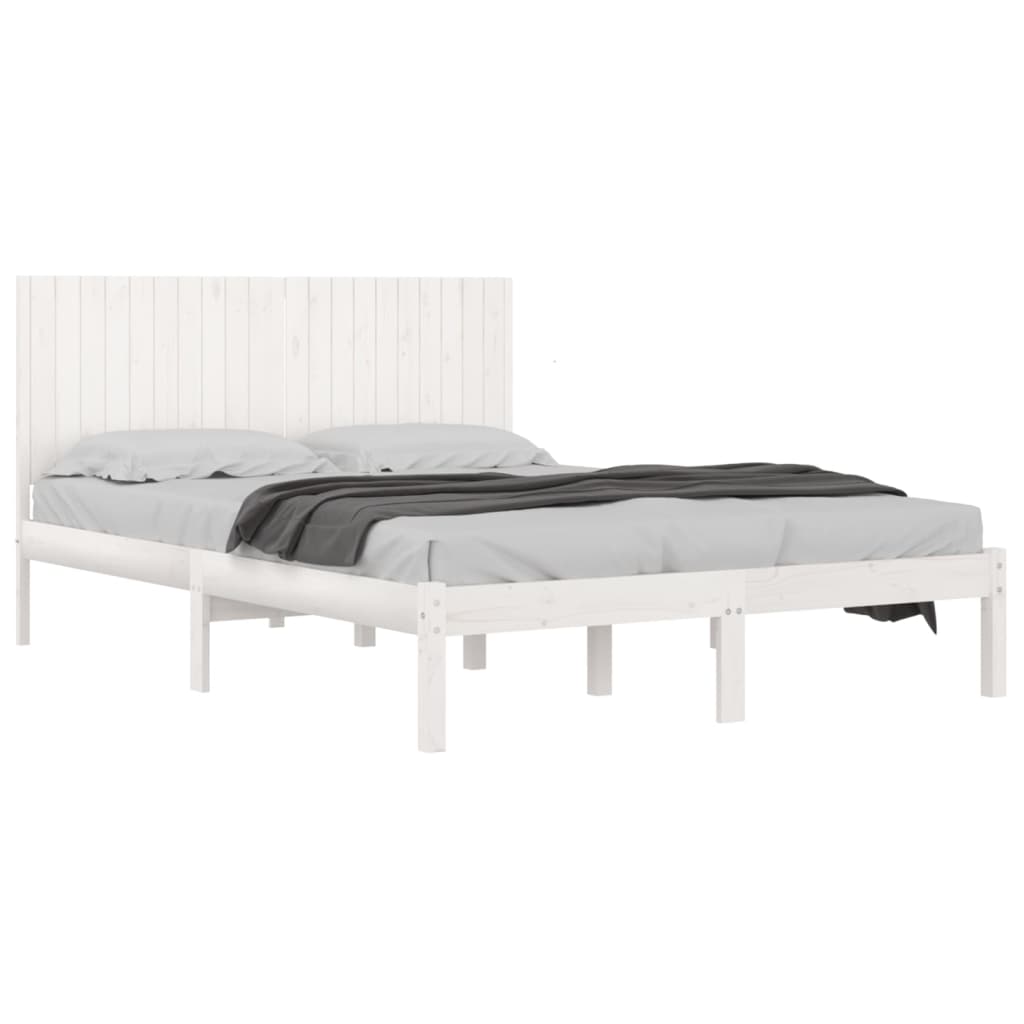 Bedframe Massief Grenenhout Wit 200X200 Cm