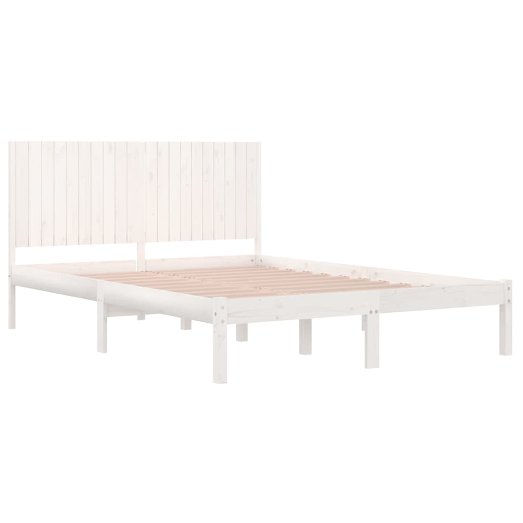 Bedframe Massief Grenenhout Wit 200X200 Cm