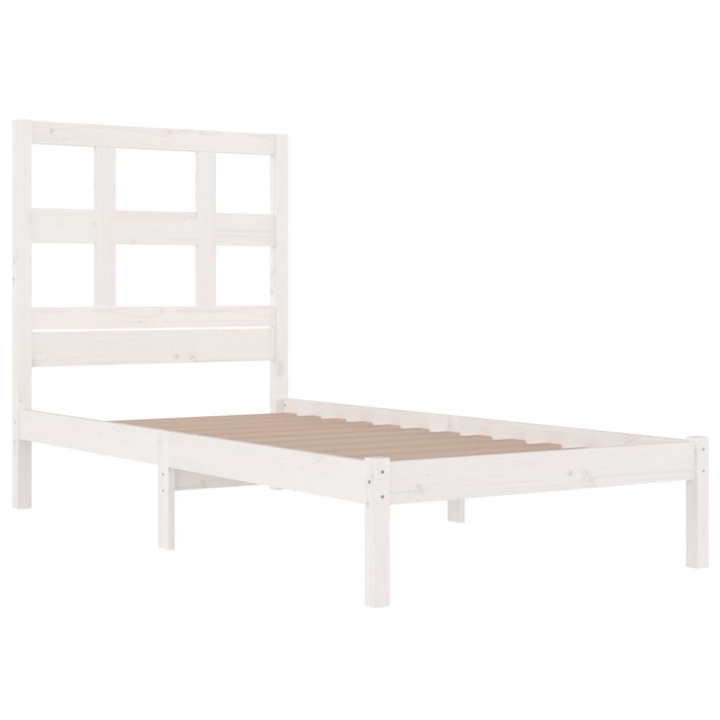 Bedframe Massief Grenenhout Wit 75X190 Cm 2Ft6 Small Single
