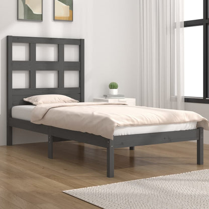 Bedframe Massief Grenenhout Grijs 75X190 Cm 2Ft6 Small Single