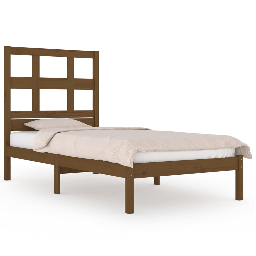 Bedframe Massief Grenenhout Honingbruin 100X200 Cm