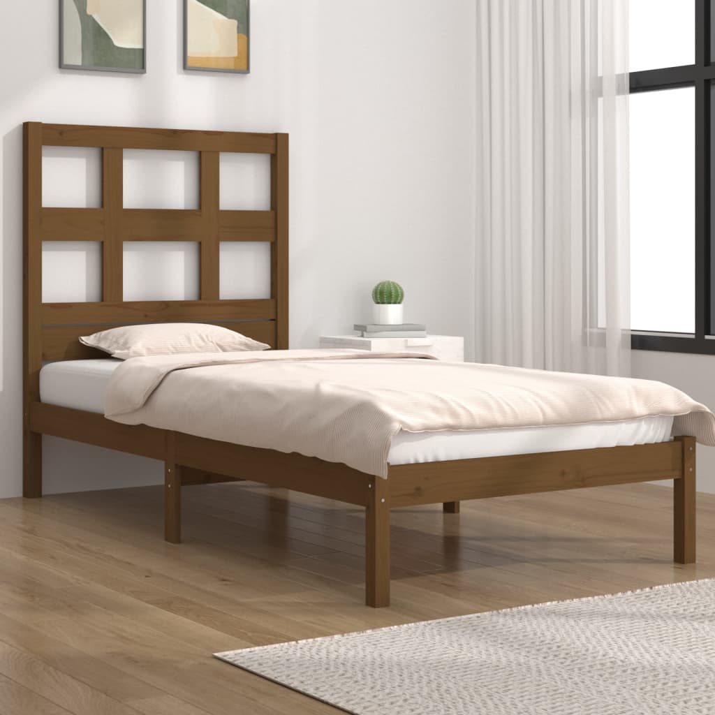 Bedframe Massief Grenenhout Honingbruin 100X200 Cm
