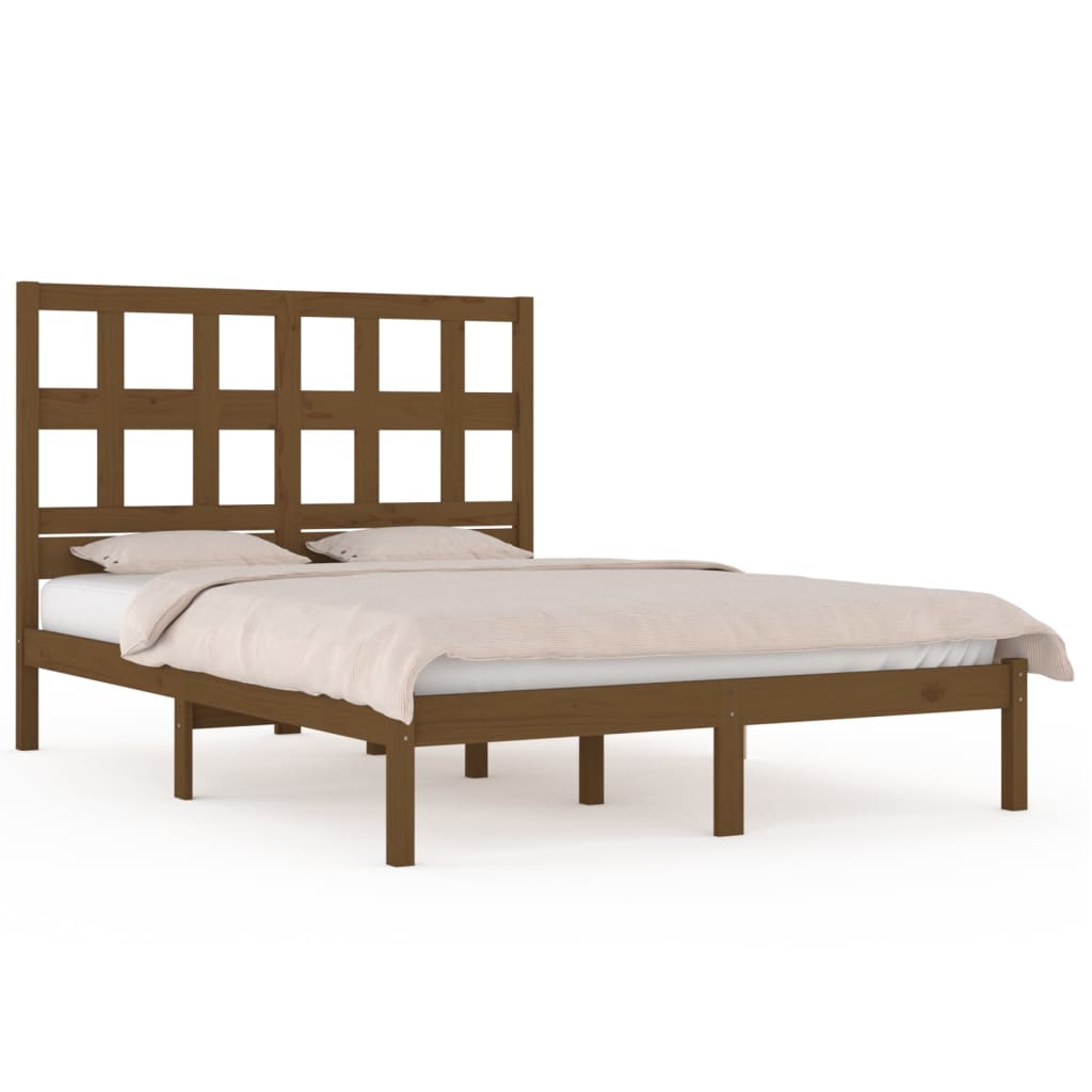 Bedframe Massief Grenenhout Honingbruin 140X200 Cm