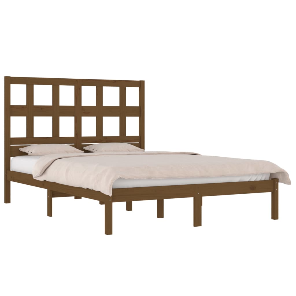 Bedframe Massief Grenenhout Honingbruin 140X200 Cm