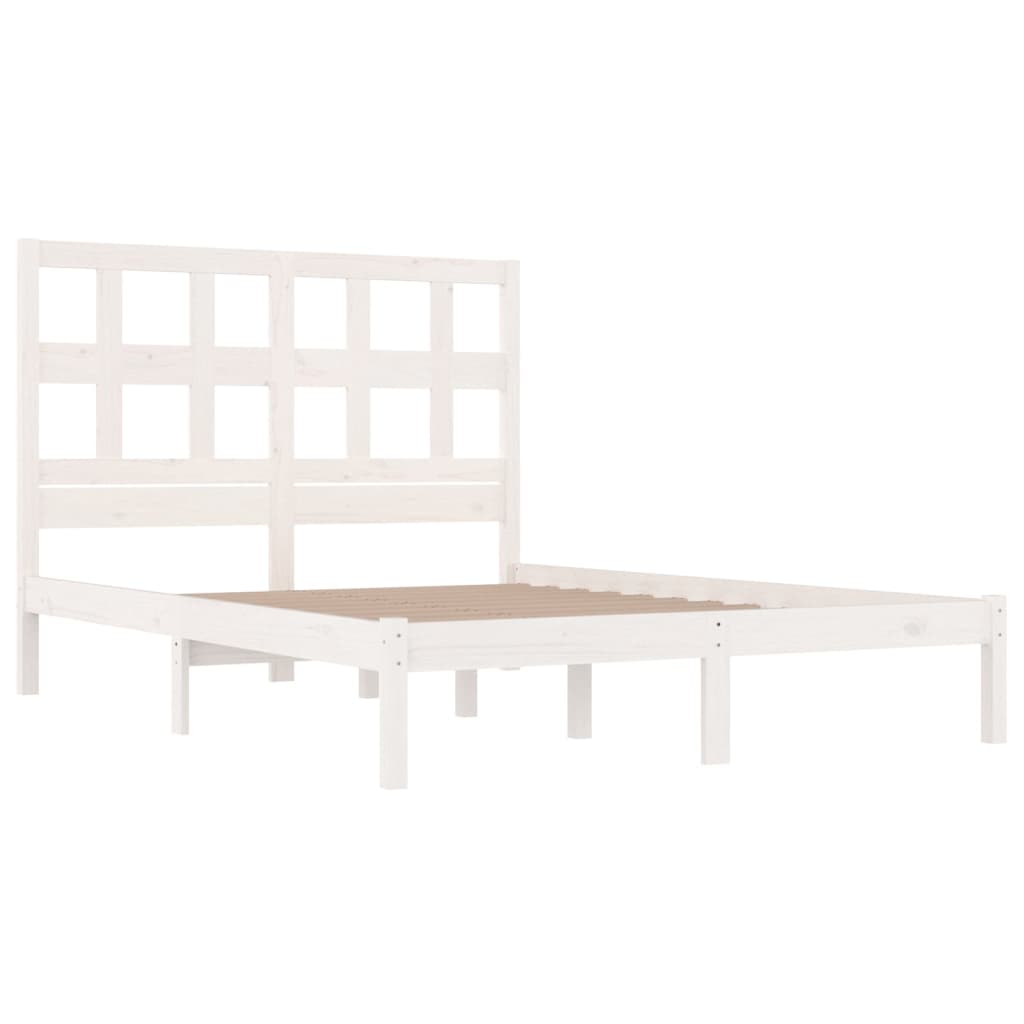 Bedframe Massief Grenenhout Wit 200X200 Cm