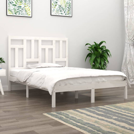 Bedframe Massief Grenenhout Wit 150X200 Cm 5Ft King Size