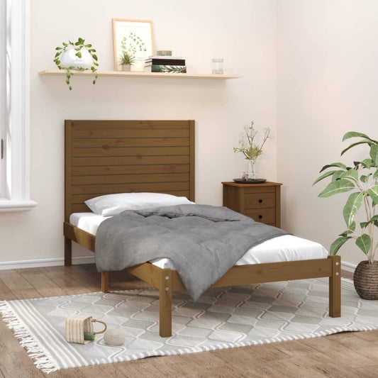 Bedframe Massief Hout Honingbruin 100X200 Cm