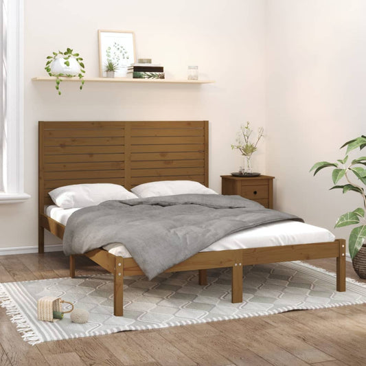 Bedframe Massief Hout Honingbruin 120X200 Cm