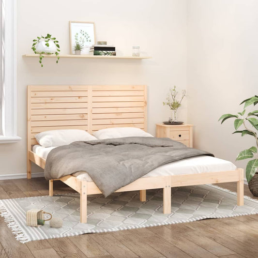 Bedframe Massief Hout 150X200 Cm 5Ft King Size
