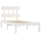 Bedframe Massief Hout Wit 75X190 Cm 2Ft6 Small Single