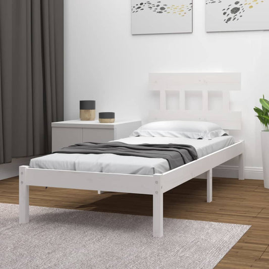 Bedframe Massief Hout Wit 100X200 Cm