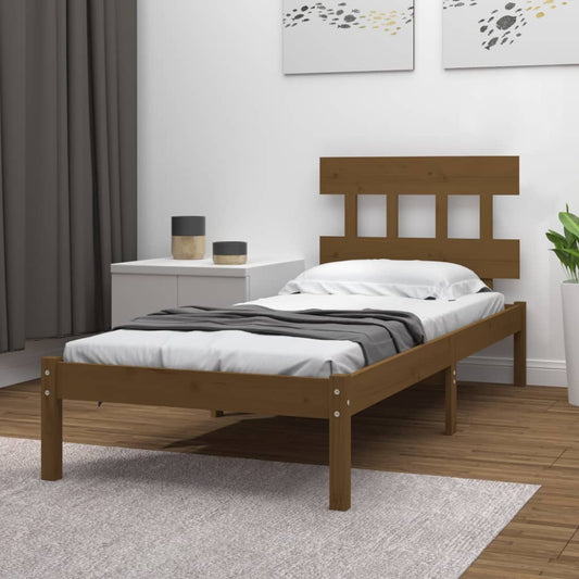 Bedframe Massief Hout Honingbruin 100X200 Cm
