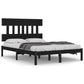Bedframe Massief Hout Zwart 140X200 Cm