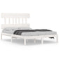 Bedframe Massief Hout Wit 150X200 Cm 5Ft King Size