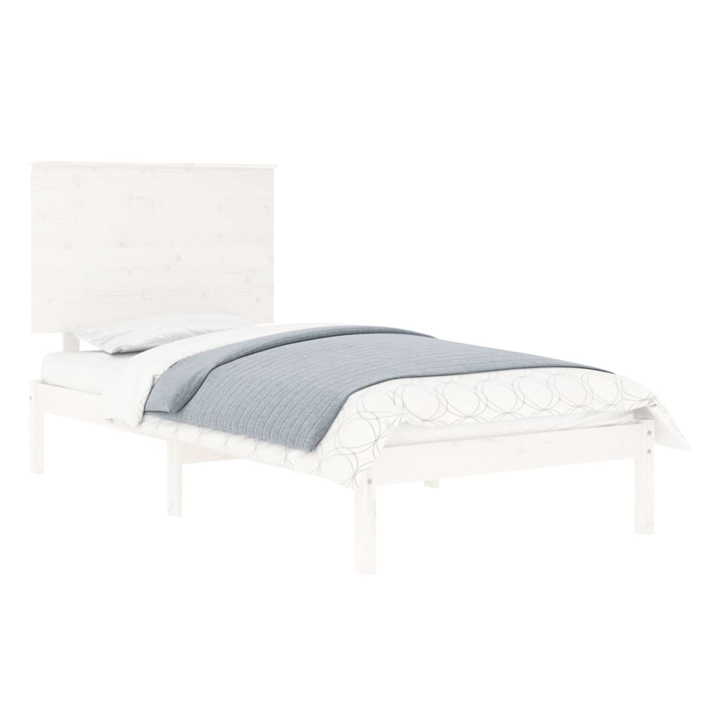 Bedframe Massief Hout Wit 90X190 Cm 3Ft Single