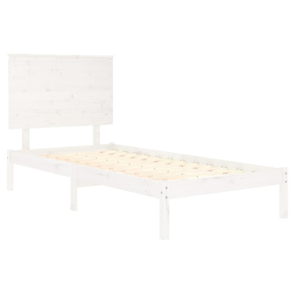 Bedframe Massief Hout Wit 90X190 Cm 3Ft Single