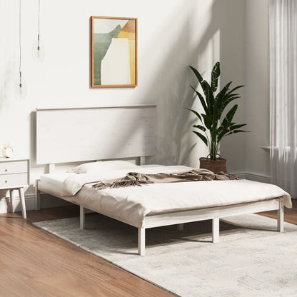 Bedframe Massief Hout Wit 120X190 Cm 4Ft Small Double